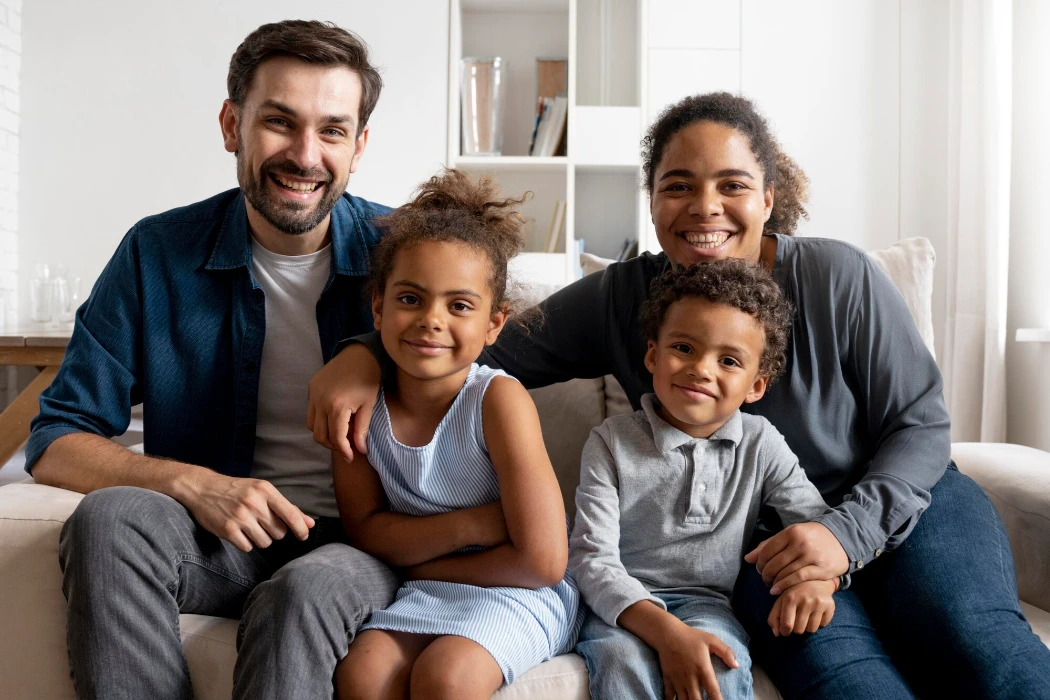Family spending time together at home